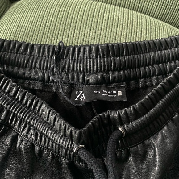 Zara Leather Joggers - Picture 2 of 4